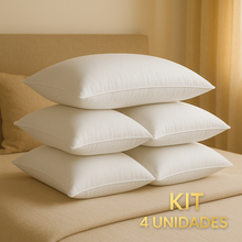 Carregar imagem no visualizador da galeria, Kit 4 Travesseiros Pluma do Ganso – Antialérgicos | Queima Estoque